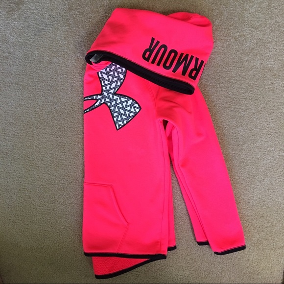 Under Armor hoodie neon orange youth hoodie - Picture 5 of 6